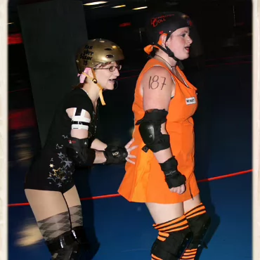 The Derby Girls - Nov. 14th Before videoing the bouts here are some photographs of the warm ups and tear down.